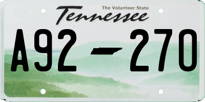 TN license plate A9227O