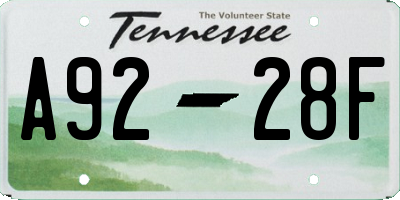 TN license plate A9228F
