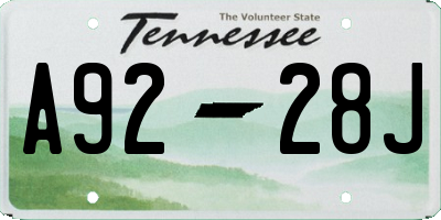 TN license plate A9228J