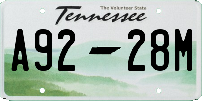 TN license plate A9228M