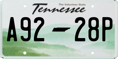 TN license plate A9228P