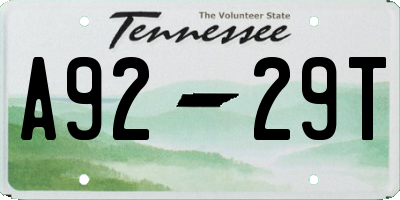 TN license plate A9229T