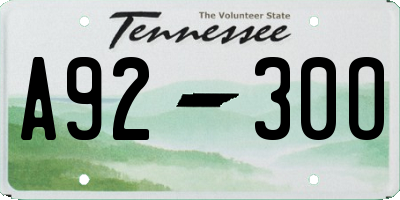 TN license plate A9230O