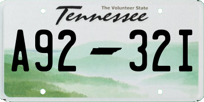 TN license plate A9232I