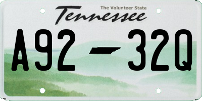 TN license plate A9232Q