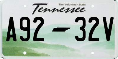TN license plate A9232V
