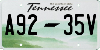 TN license plate A9235V