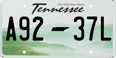 TN license plate A9237L