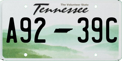TN license plate A9239C