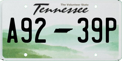 TN license plate A9239P