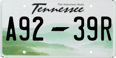 TN license plate A9239R
