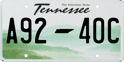 TN license plate A9240C