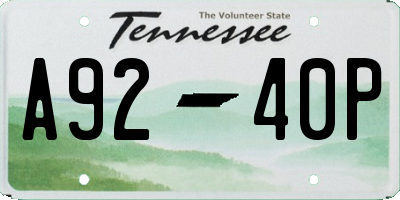 TN license plate A9240P