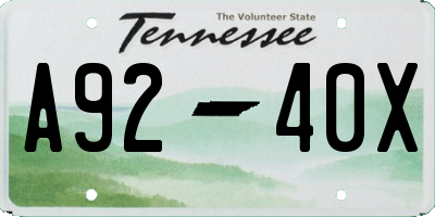 TN license plate A9240X