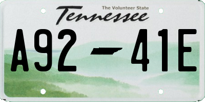 TN license plate A9241E