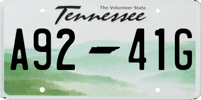 TN license plate A9241G