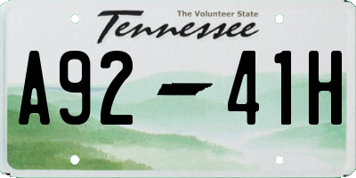 TN license plate A9241H