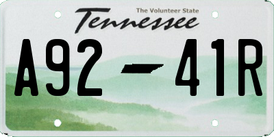 TN license plate A9241R