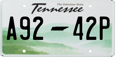 TN license plate A9242P