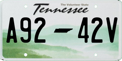 TN license plate A9242V