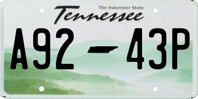 TN license plate A9243P