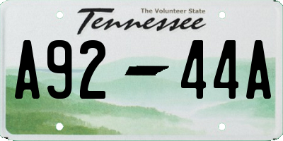 TN license plate A9244A