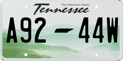 TN license plate A9244W