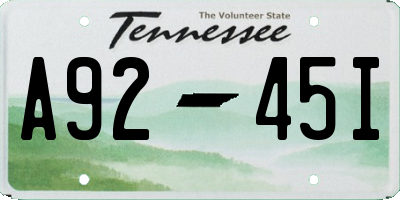 TN license plate A9245I