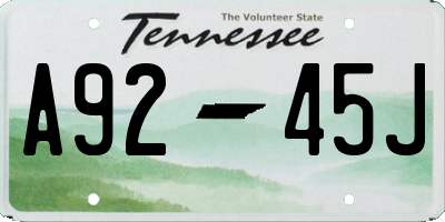 TN license plate A9245J
