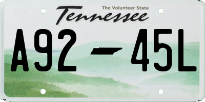 TN license plate A9245L