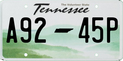 TN license plate A9245P