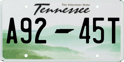 TN license plate A9245T