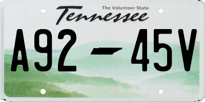 TN license plate A9245V