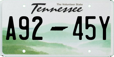 TN license plate A9245Y