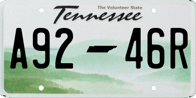 TN license plate A9246R