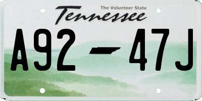 TN license plate A9247J