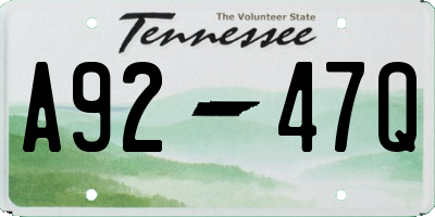 TN license plate A9247Q