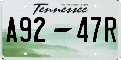 TN license plate A9247R