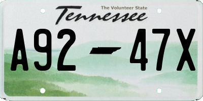 TN license plate A9247X