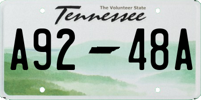 TN license plate A9248A