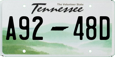 TN license plate A9248D