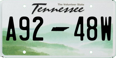 TN license plate A9248W