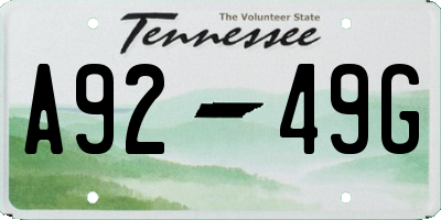 TN license plate A9249G