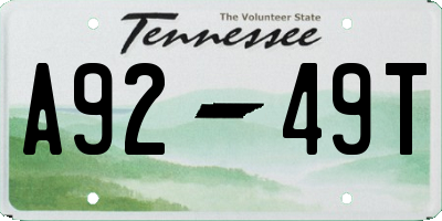 TN license plate A9249T
