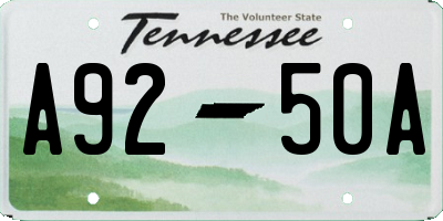 TN license plate A9250A