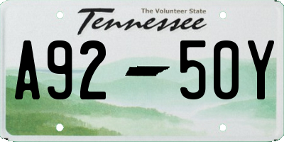 TN license plate A9250Y