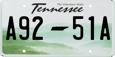 TN license plate A9251A
