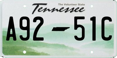 TN license plate A9251C