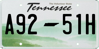 TN license plate A9251H