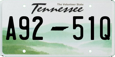 TN license plate A9251Q